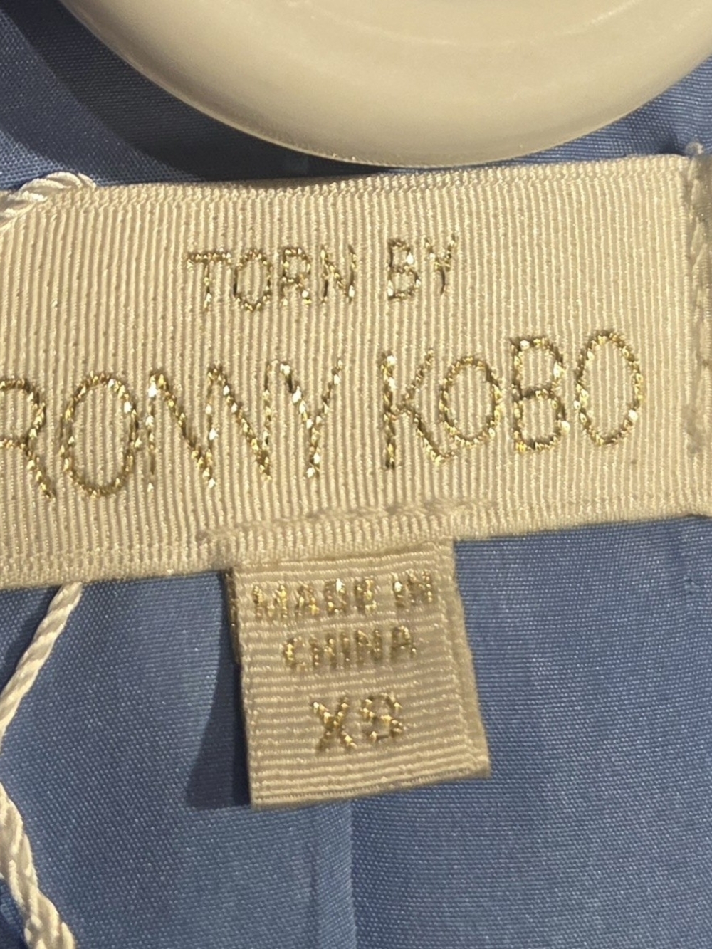 Torn by Ronny Kobo Blue Women's Top